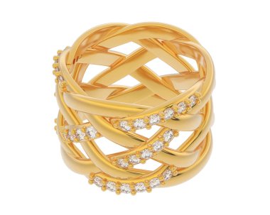 Nişan yüzüğü beyaz arkaplanda izole edildi