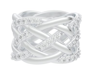 Nişan yüzüğü beyaz arkaplanda izole edildi