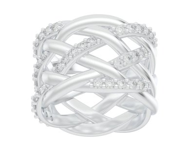 Nişan yüzüğü beyaz arkaplanda izole edildi