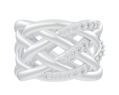 Nişan yüzüğü beyaz arkaplanda izole edildi