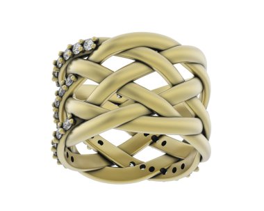 Nişan yüzüğü beyaz arkaplanda izole edildi