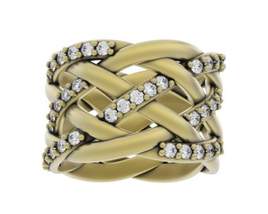 Nişan yüzüğü beyaz arkaplanda izole edildi