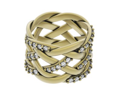 Nişan yüzüğü beyaz arkaplanda izole edildi