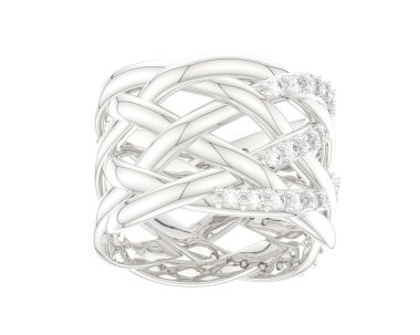 Nişan yüzüğü beyaz arkaplanda izole edildi