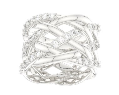 Nişan yüzüğü beyaz arkaplanda izole edildi