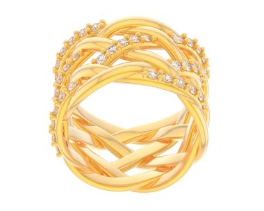 Nişan yüzüğü beyaz arkaplanda izole edildi