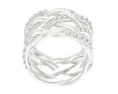 Nişan yüzüğü beyaz arkaplanda izole edildi