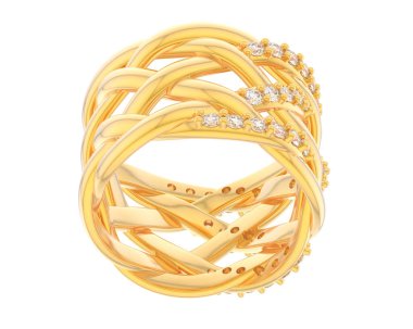 Nişan yüzüğü beyaz arkaplanda izole edildi