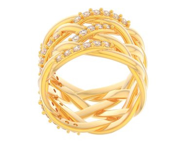 Nişan yüzüğü beyaz arkaplanda izole edildi