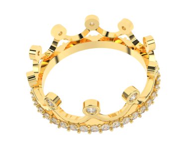 Nişan yüzüğü beyaz arkaplanda izole edildi