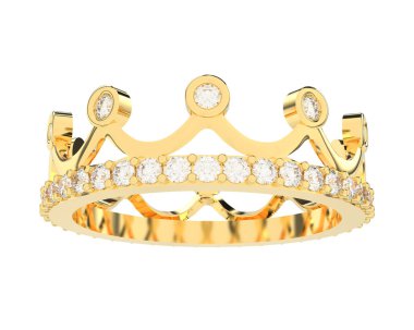 Nişan yüzüğü beyaz arkaplanda izole edildi