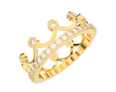 Nişan yüzüğü beyaz arkaplanda izole edildi