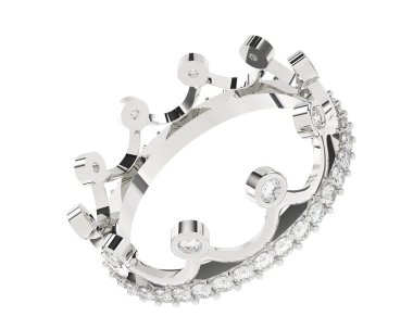 Nişan yüzüğü beyaz arkaplanda izole edildi