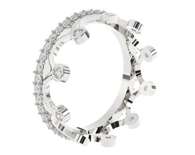 Nişan yüzüğü beyaz arkaplanda izole edildi