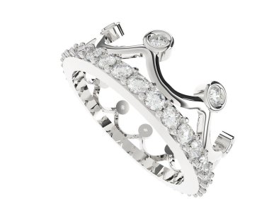 Nişan yüzüğü beyaz arkaplanda izole edildi