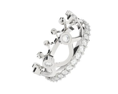 Nişan yüzüğü beyaz arkaplanda izole edildi