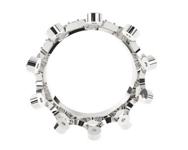 Nişan yüzüğü beyaz arkaplanda izole edildi