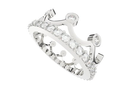 Nişan yüzüğü beyaz arkaplanda izole edildi