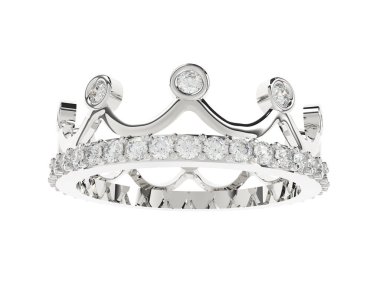 Nişan yüzüğü beyaz arkaplanda izole edildi