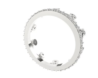 Nişan yüzüğü beyaz arkaplanda izole edildi