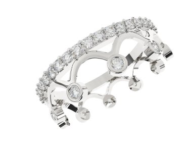 Nişan yüzüğü beyaz arkaplanda izole edildi