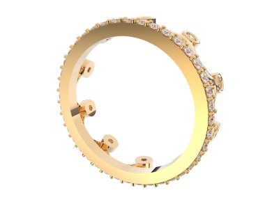 Nişan yüzüğü beyaz arkaplanda izole edildi