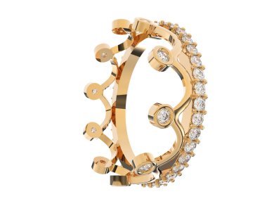 Nişan yüzüğü beyaz arkaplanda izole edildi