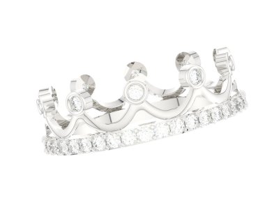 Nişan yüzüğü beyaz arkaplanda izole edildi