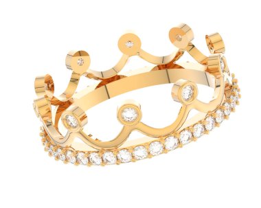 Nişan yüzüğü beyaz arkaplanda izole edildi