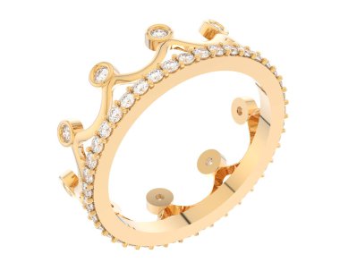 Nişan yüzüğü beyaz arkaplanda izole edildi