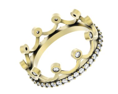 Nişan yüzüğü beyaz arkaplanda izole edildi