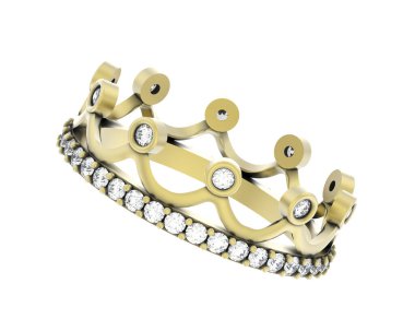 Nişan yüzüğü beyaz arkaplanda izole edildi