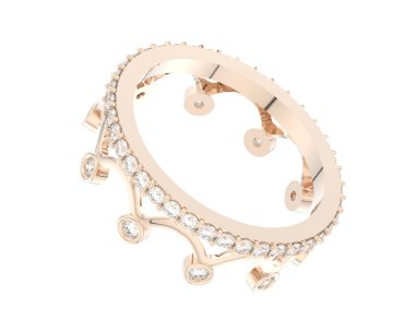 Nişan yüzüğü beyaz arkaplanda izole edildi