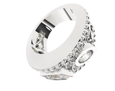 Nişan yüzüğü beyaz arkaplanda izole edildi