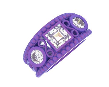 Nişan yüzüğü beyaz arkaplanda izole edildi