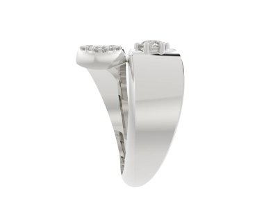 Nişan yüzüğü beyaz arkaplanda izole edildi