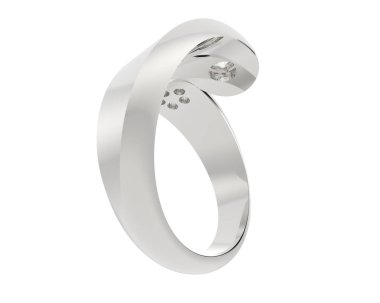 Nişan yüzüğü beyaz arkaplanda izole edildi