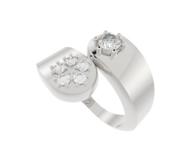 Nişan yüzüğü beyaz arkaplanda izole edildi