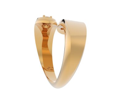 Nişan yüzüğü beyaz arkaplanda izole edildi