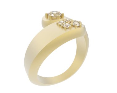 Nişan yüzüğü beyaz arkaplanda izole edildi