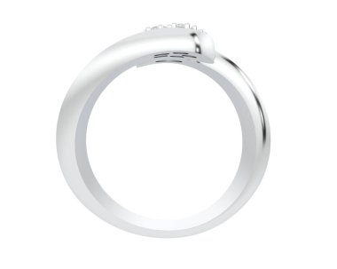 Nişan yüzüğü beyaz arkaplanda izole edildi