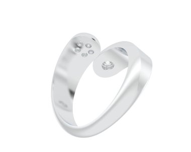 Nişan yüzüğü beyaz arkaplanda izole edildi