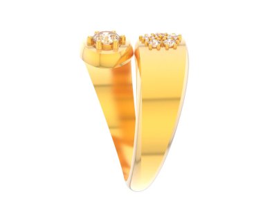 Nişan yüzüğü beyaz arkaplanda izole edildi