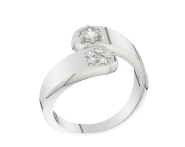 Nişan yüzüğü beyaz arkaplanda izole edildi