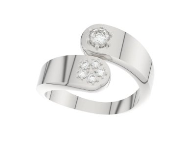 Nişan yüzüğü beyaz arkaplanda izole edildi