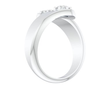 Nişan yüzüğü beyaz arkaplanda izole edildi