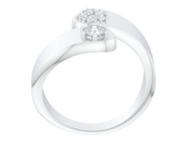 Nişan yüzüğü beyaz arkaplanda izole edildi