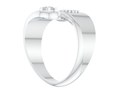 Nişan yüzüğü beyaz arkaplanda izole edildi