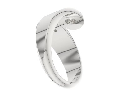 Nişan yüzüğü beyaz arkaplanda izole edildi