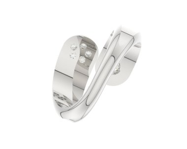 Nişan yüzüğü beyaz arkaplanda izole edildi